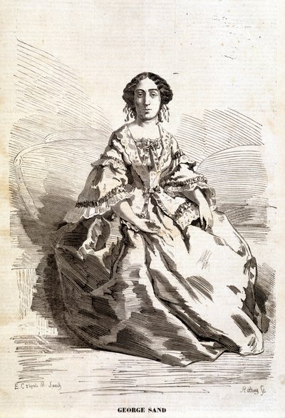 George Sandin (Aurore Dupin, Baronne Dudevant) muotokuva (1804-1876). tekijältä Unknown artist