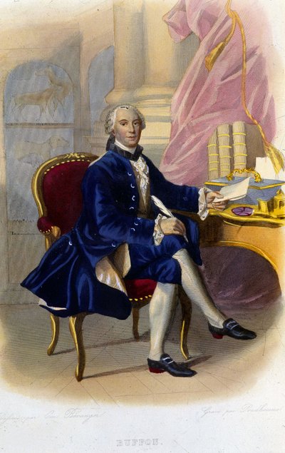 Georges Louis Leclercin muotokuva, Buffonin kreivi (1707 - 1788), ranskalainen luonnontieteilijä ja kirjailija. "" Le Plutarque francais "" tekijältä Unknown artist
