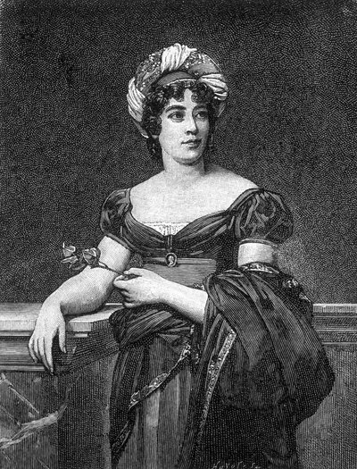 Muotokuva Germaine Neckeristä, Staël-Holsteinin paronitar, joka tunnetaan nimellä Madame de Staël (1766 - 1817), ranskalainen kirjailija. tekijältä Unknown artist