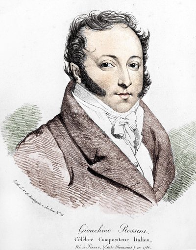 Gioacchino Rossinin (1792-1868) muotokuva. tekijältä Unknown artist