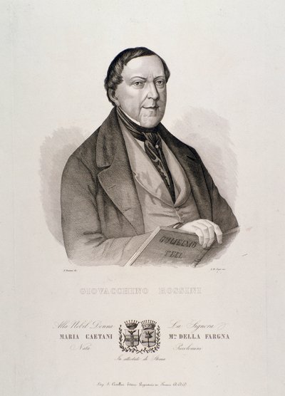 Gioacchino Rossinin muotokuva (kaiverrus tekijältä Unknown artist