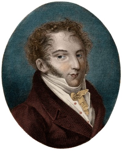 Muotokuva Gioachino (Gioacchino) Rossinista (1792-1868), italialainen säveltäjä - tekijältä Unknown artist
