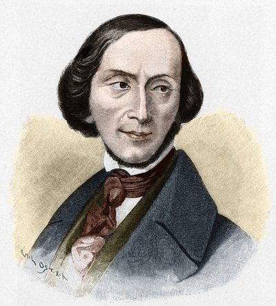 Hans Christian Andersenin (1805-1875), tanskalaisen kirjailijan muotokuva. tekijältä Unknown artist