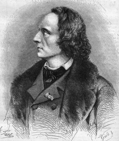 Muotokuva Henri Litolffista (1818-1891), ranskalaisesta pianistista ja säveltäjästä. tekijältä Unknown artist