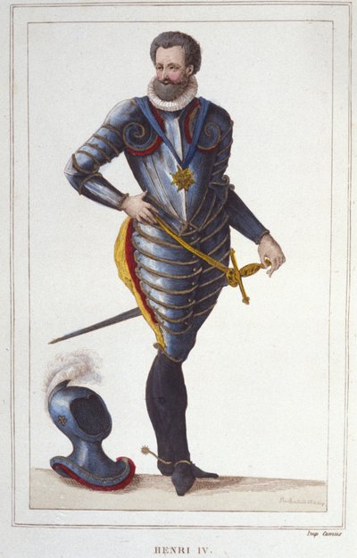 Henry IV:n (1553-1610), Ranskan kuninkaan muotokuva Kaiverrus vuodelta 1830 tekijältä Unknown artist
