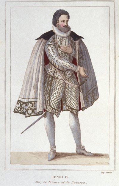 Henry IV:n (1553-1610), Ranskan kuninkaan muotokuva Kaiverrus vuodelta 1830 tekijältä Unknown artist