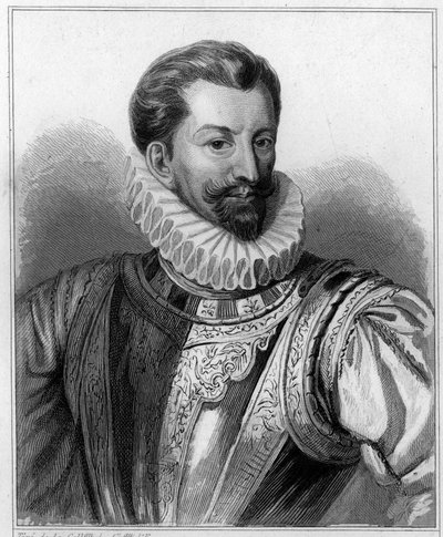 Henry I Lorrainesta, Guisen 3. herttua, dit le Balafré (1550 - 1588) - Lavalléen "Histoire des Français" -kirjassa, kaiverrus, sd. tekijältä Unknown artist