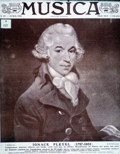 Ignace Pleyelin muotokuva, itävaltalainen säveltäjä, pianisti ja kustantaja (1757 - 1831). tekijältä Unknown artist