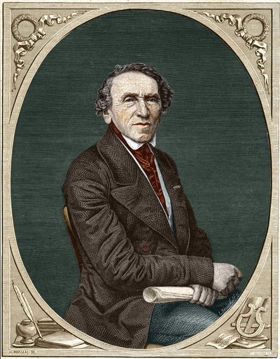 Jakob Liebmann Meyerbeerin (1791-1864), saksalaisen säveltäjän muotokuva. tekijältä Unknown artist