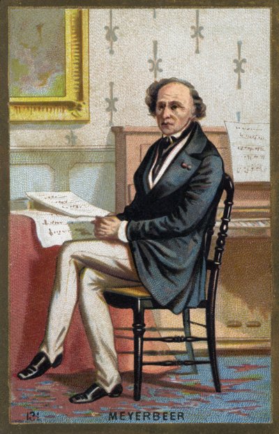Jakob Liebmann Meyerbeerin (1791-1864), saksalaisen säveltäjän muotokuva. tekijältä Unknown artist