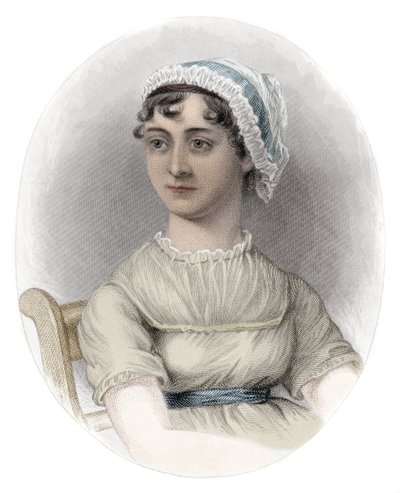 Jane Austenin (1775-1817) muotokuva - englantilaisen kirjailijan Jane Austenin (1775-1817) muotokuva tekijältä Unknown artist