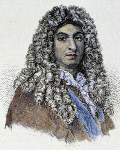 Muotokuva Jean Baptiste Lullystä (1632-1687) - kaiverrus tekijältä Unknown artist