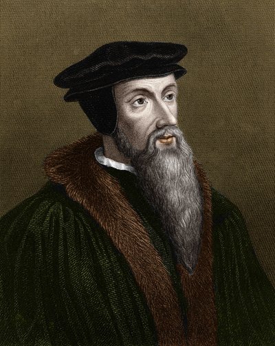 Jean Calvinin (1509-1564), ranskalaisen uskonnonuudistajan ja kirjailijan muotokuva. tekijältä Unknown artist