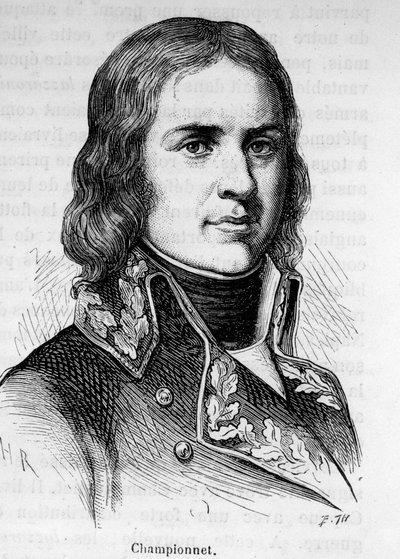 Jean Etienne Championetin (1762-1800), ranskalaisen kenraalin muotokuva, hän osallistui vallankumouksen kampanjoihin. tekijältä Unknown artist