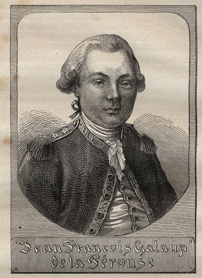 Jean Francois de Galaupin, La Perousen kreivin (1741-1788) muotokuva - kuva otettu teoksesta "1700-luvun suuret merenkulkijat" tekijältä Unknown artist