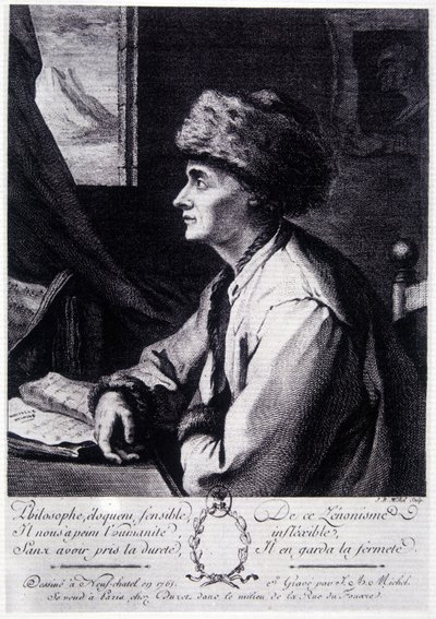 Jean Jacques Rousseaun muotokuva tekijältä Unknown artist