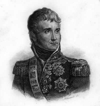 Jean Lannesin, Montebellon herttuan (1769 - 1809) muotokuva Ranskan marsalkka, kaiverrus 1800-luvulta tekijältä Unknown artist
