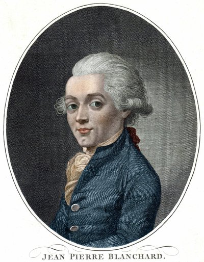 Muotokuva Jean Pierre Blanchardista (1709 - 1853), ranskalainen ilmailu tekijältä Unknown artist