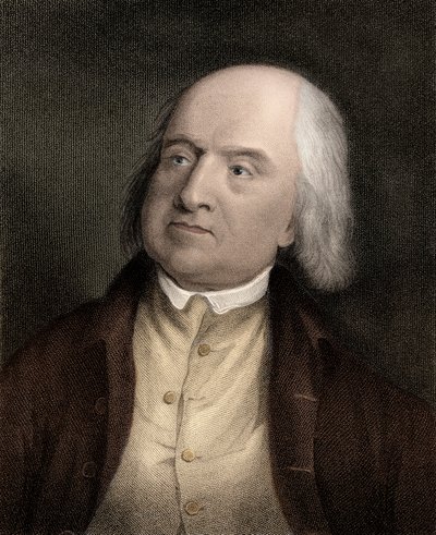 Jeremy Benthamin (1748-1832), englantilaisen filosofin, taloustieteilijän ja teoreettisen juristin muotokuva tekijältä Unknown artist