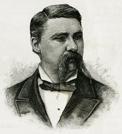 Muotokuva Jerome J. Collinsista, La Jeannetten miehistön meteorologista pohjoiseen tehtävää varten. Kaiverrus kuvaamaan "Jennanen matkaa" vuosina 1879-1881, kapteeni G.W. De Long. Julkaistu Le Tour du monde, nouveau journal des voya -lehdessä tekijältä Unknown artist