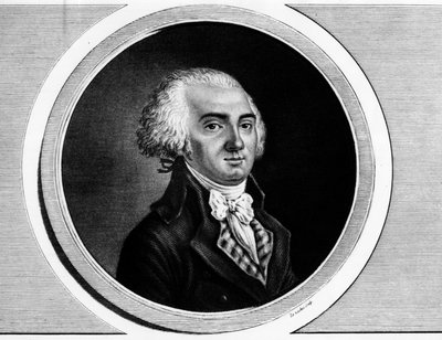 Jerome Petion de Villeneuven (1759-1793) muotokuva valmistelukunnan puheenjohtajasta ja kenraalin jäsenestä. Kaiverrus "" Täydellinen kokoelma Ranskan vallankumouksen historiallisia maalauksia, kolme osaa.""" 1804. tekijältä Unknown artist