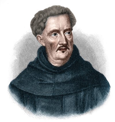 Johann Ulrich Megerlen muotokuva, dit Abraham a Sancta (Saint) Clara 1607-1680. Suosittu barokki-Itävallan ennustaja. tekijältä Unknown artist