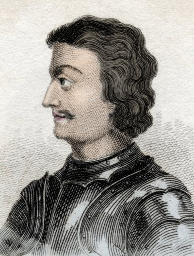 John of Scotlandin tai John of Balliolin (n. 1248-n. 1315), Skotlannin kuninkaan muotokuva. Kaiverrus 1800-luvulta. tekijältä Unknown artist