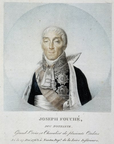 Joseph Fouché, Otranton herttua, suurristi ja useiden ritarikunnan ritari, muotokuva tekijältä Unknown artist