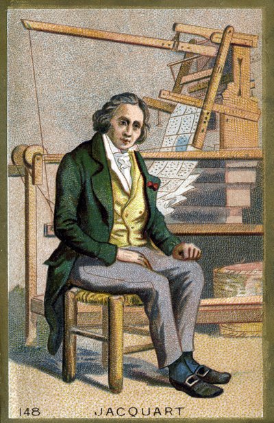 Portrait of Joseph Marie Jacquard (1752-1834), ranskalainen mekaanikko kutomakoneen keksijä. 1800-luvun lopun kromolitografia. tekijältä Unknown artist