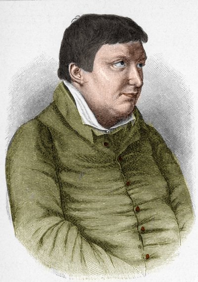 Muotokuva Karl Wilhelm Friedrich von Schlegelistä (1772-1829), saksalainen filosofi, kriitikko ja romanttisen liikkeen kirjailija tekijältä Unknown artist