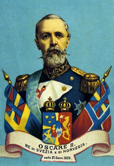 Kuningas Oscar II:n muotokuva. Ruotsin ja Norjan kuningas. 1829-1907. tekijältä Unknown artist