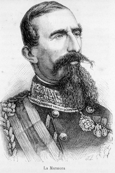 La Alfonso Ferreron muotokuva, ritari La Marmora, Italian kuningaskunnan neuvoston puheenjohtaja (1864-1866). tekijältä Unknown artist