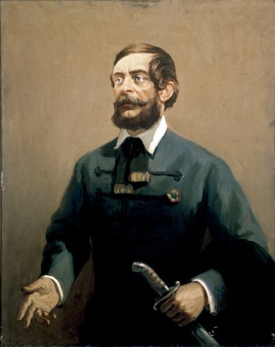 Unkarilaisen valtiomiehen ja vallankumouksellisen Lajos Kossuthin muotokuva, noin 1870 (maalaus) tekijältä Unknown Artist