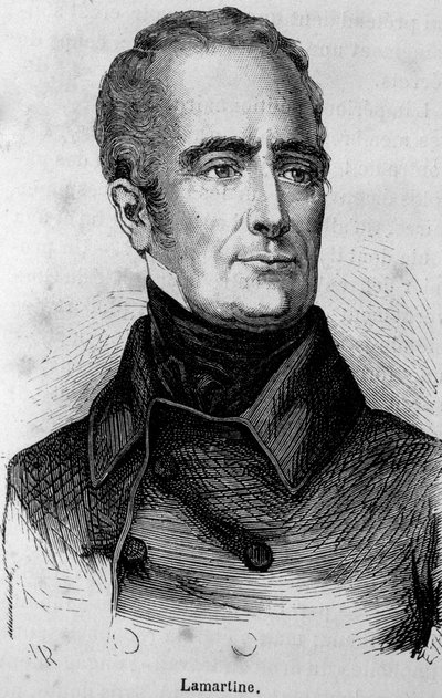 Lamartinen, ranskalaisen runoilijan (1790 - 1869) muotokuva tekijältä Unknown artist