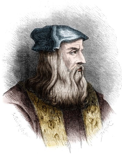 Muotokuva Leonard de Vincistä (Leonardo da Vinci) (1452-1519), italialainen taidemaalari. tekijältä Unknown artist