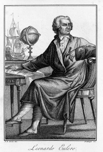 Muotokuva Leonhard Eulerista (1707 - 1783), sveitsiläisestä matemaatikosta. tekijältä Unknown artist