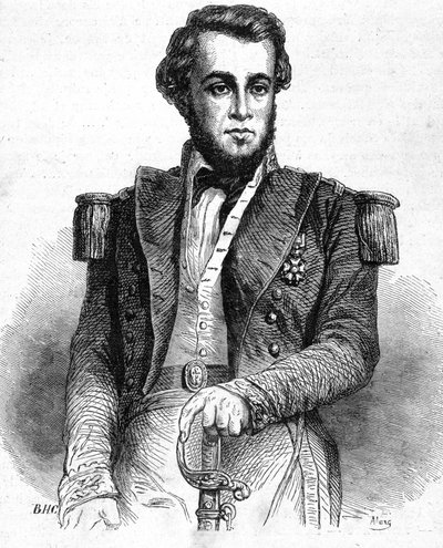Luutnantti Bellotin (1826-1853) muotokuva - "" Les Contemporains -kirjassa", n.d. 1800-luvun lopulla. tekijältä Unknown artist