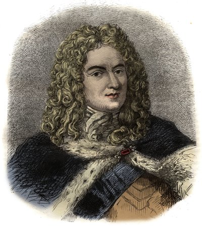 Louis de Rouvroyn muotokuva Saint-Simonin herttua - (Saint Simon) ranskalainen sotilas, diplomaatti ja arvostettu päiväkirjakirja - Louis de Rouvroyn muotokuva, Saint-Simonin herttua (1675-1755) muistomerkki tekijältä Unknown artist