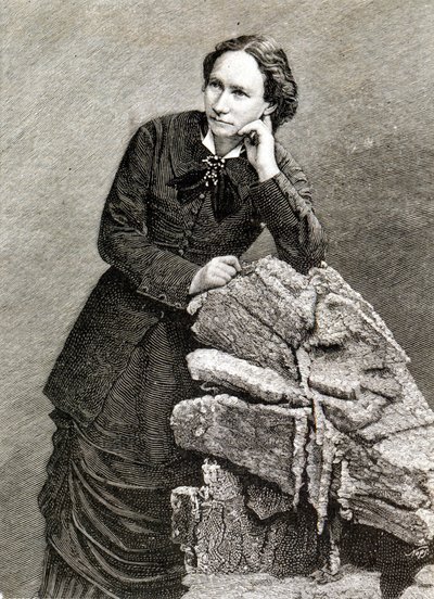 Muotokuva Louise Michelistä (1830 - 1905) hänen karkotuksensa aikana Nouméaan, Uuteen-Kaledoniaan. 1873-1880. Kaiverrus. tekijältä Unknown artist