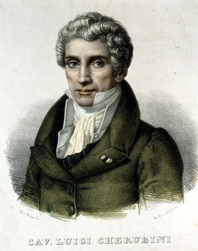 Luigi Cherubinin (1760-1842), italialaisen säveltäjän muotokuva. tekijältä Unknown artist