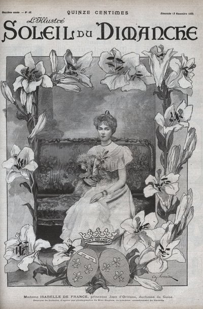 Muotokuva madame Isabellesta Ranskasta (1878-1961), prinsessa Jean d