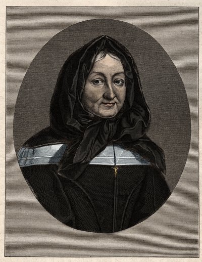Muotokuva rouva Marie de Rubellesista, Miramionin rouvasta (1629-1696), Pyhän perheen tyttärien perustaja tekijältä Unknown artist