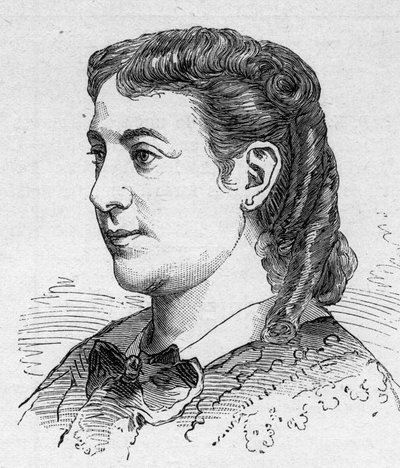 Muotokuva Madeleine Brohanista (1833-1900), ranskalainen koomikko, Comedie Francaise Engravingin jäsen "" Le Monde Illustré""" n¡1168, 16. elokuuta tekijältä Unknown artist
