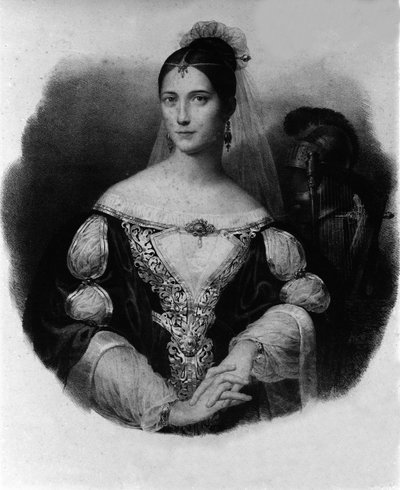 Muotokuva Maria Garciasta, joka tunnetaan Malibran-laulajana (1808-1836). tekijältä Unknown artist