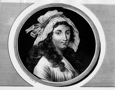 Muotokuva Marie Anne Charlotte Cordaysta (1768-1793). Kaiverrus "" Täydellinen kokoelma Ranskan vallankumouksen historiallisia maalauksia, kolme osaa.""" 1804. tekijältä Unknown artist