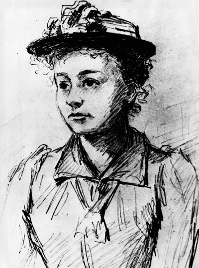 Muotokuva Marie Curiesta (1867-1934) vuonna 1892 puolalaisten opiskelijoiden kokouksessa Pariisissa. tekijältä Unknown Artist