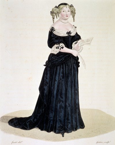 Muotokuva Marie de Rabutin-Chantalista (Rabutin Chantal), Marquise de Sevigne dit Madame de Sevigne (1626-1696), kirjainnainen. Kaiverrus yksityinen kokoelma tekijältä Unknown artist