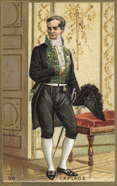 Marquis Pierre Simon de Laplacen (1749-1827), ranskalaisen tähtitieteilijän, matemaatikon ja fyysikon muotokuva. 1800-luvun kromolitografia. tekijältä Unknown artist