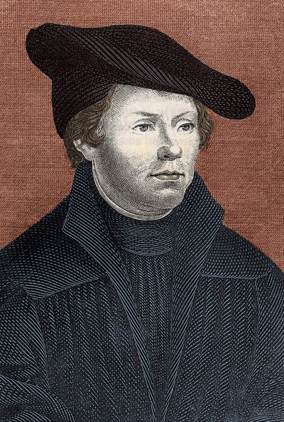 Martin Lutherin (1483 - 1546) muotokuva saksalainen uskonpuhdistaja - kaiverrus tekijältä Unknown artist