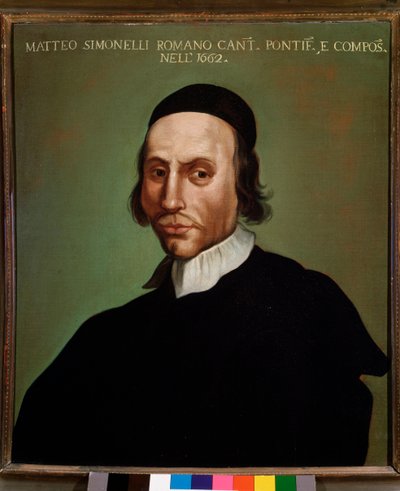 Matteo Simonellin (1618-1696) muotokuva italialaisesta säveltäjästä Anonymous-maalaus. 1662. Bologna, Civic Museum Museum tekijältä Unknown artist